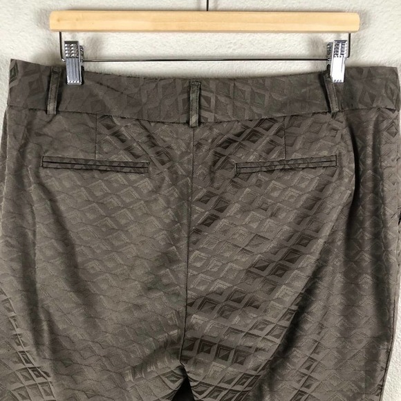 Banana Republic Pants Brown Martin Fit Geo Print Stretch Versatile Size 12 - Picture 6 of 16
